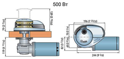 Якорная лебедка QUICK «Prince DP2», 500 Вт, 12 В, цепь 6 мм