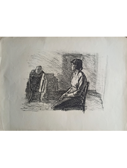 "Портрет" литография Шретер М.Г. 1960 год