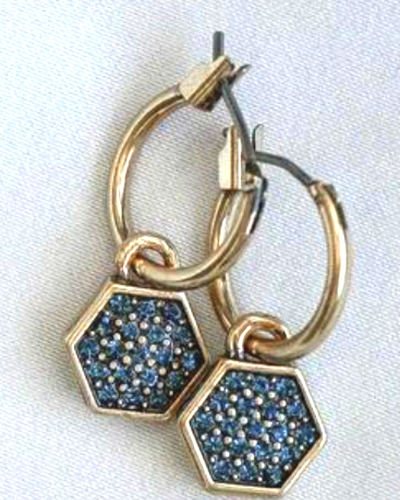 Серьги  с кристаллами темно-синего цвета A&C (Норвегия)