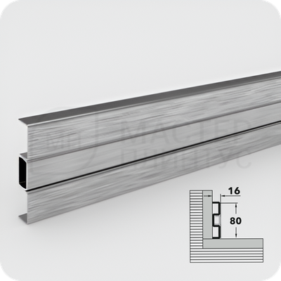 Плинтус из нержавеющей стали Лука Пл 80-3НС.2700.001