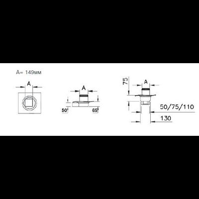 Душевой трап Vitra Square SC800, с гидроизоляцией, горизонтальный сифон (15х15 см), матовый хром, 59980106000
