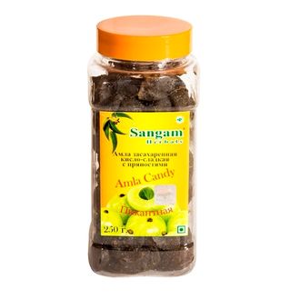 Амла засахаренная кисло-сладкая с пряностями Sangam Herbals, 250 гр