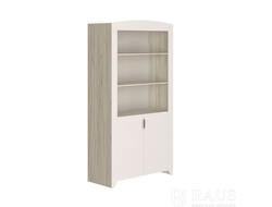 Детская БУКВА - Шкаф открытый / Дуб Крафт Белый / Белый Софт