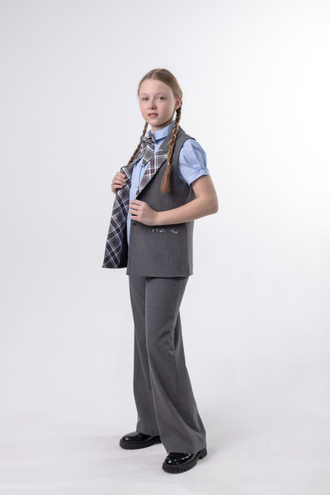 Жилет с воротом удлиненный для девочки