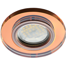 Светильник встраиваемый Ecola DL1650 MR16 GU5.3 круг стекло Янтарь/Черненая медь 25x95 FA1650EFF