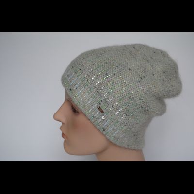 Белая шапка из меланжевой пряжи Vizio Италия 8022 CY