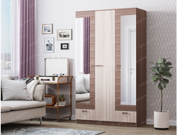 ЛДСП Шкаф АДЕЛЬ 1,2 Ясень Шимо темный-светлый