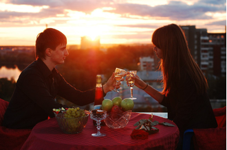 Романтическое свидание ужин на крыше