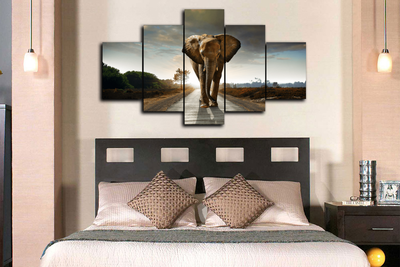 Модульная картина "Слон на тропе"