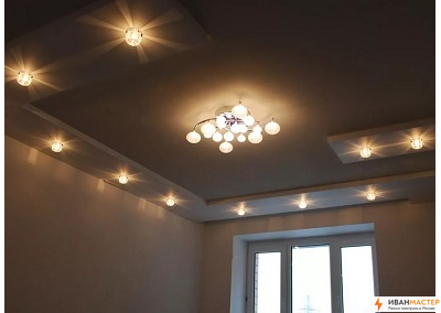 Монтаж освещения в офисе ИВАНМАСТЕР
