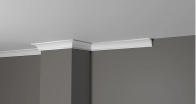 Потолочный плинтус DECOR-DIZAYN DD37, из дюрополимера, под покраску, ударопрочный, 2 метра
