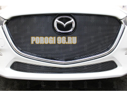 Защита радиатора Mazda 3 2016-2019 black верх (без рамки) PREMIUM