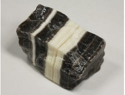 Кальцит полосатый (Зебра), необработанный, дикий образец, Китай (46*32*25 мм, 72 г) №37888