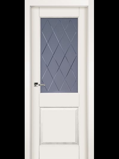Дверь со стеклом Элегия, эмаль белая.