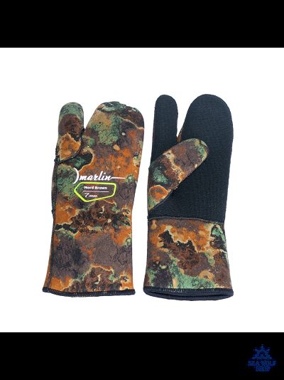 Рукавицы неопреновые 7мм Marlin NORD camo 3х-палые ОП р.M