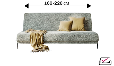 Чехол на 3х местный диван Без подлокотников , диван-книжку, диван Клик-кляк  Жаккард Вензель Серый. Россия