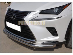 Защита переднего бампера двойная  d60/42 для Lexus NX200/NX300 2017-