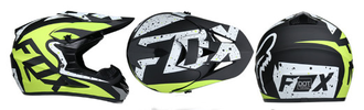 Шлем Fox, реплика, |S|M|L|XL|2XL|, full face, черно-белый