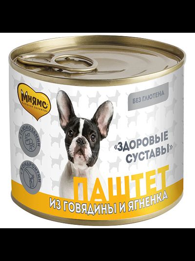 Мнямс влажный корм (консерва) для собак "Здоровые суставы" из говядины и ягнёнка 200 г