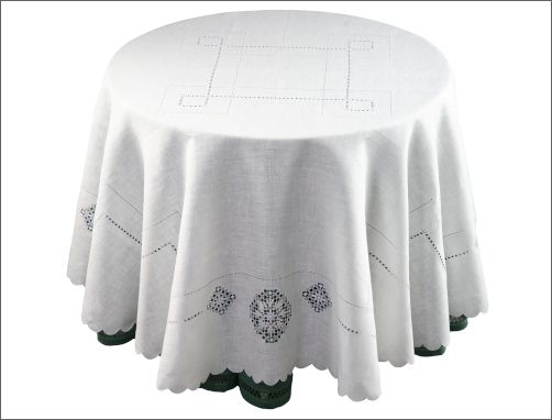 Круглые льняные скатерти с вышивкой на круглый стол