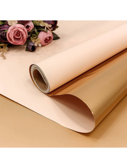 Пленка матовая двусторонняя (золото/нежно-розовая, 50мкм), 58см*10м