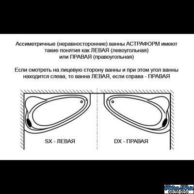 Astra-Form ванна Анастасия Solid Surface правосторонняя 182/125 см белая матовая