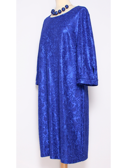 Платье"Кружевное"  укороченное синее