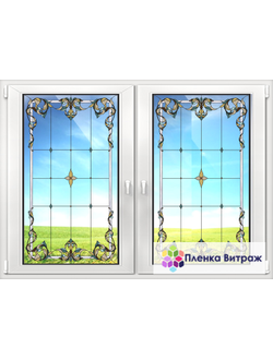 Витражная пленка, витражная пленка самоклеющаяся под заказ,пленочный витраж с классическим рисунком