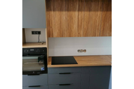 Кухня графит с антресолями