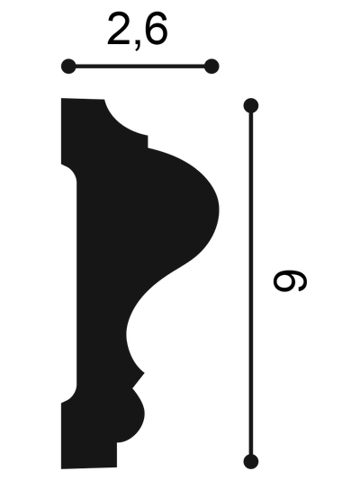 Orac Decor P8020 Orac Luxxus гладкий молдинг из полиуретана, 2 метра