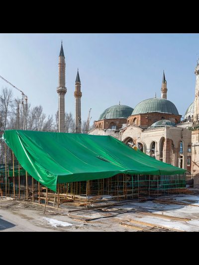 Тент Тарпаулин от дождя и солнца 8х10 м, 120 г/м2, шаг люверсов 0,5 м МТ-ПАК ТОРГ