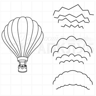 Штамп для скрапбукинга  воздушный шар с контурными рисунками для собственного дизайна
