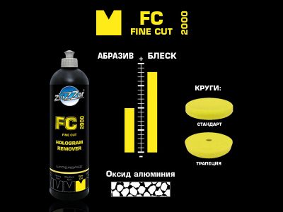 FC 2000 Fine Cut Антиголограммная полировальная паста ZviZZer, 750мл