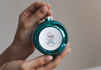 Шары на елку с фирменным лого заказать