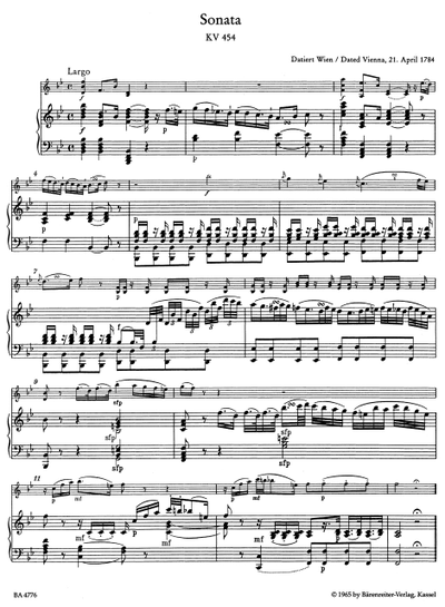 Mozart Sonatas for Piano and Violin (Late Viennese Sonatas)