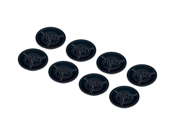 !АНАЛОГ! Train Wheel RC, Spoked with Technic Axle Hole and Rubber Friction Band, Black (55423c01 / 4289864 / 4582034 / 4621116 / 6284110) / 8 шт.