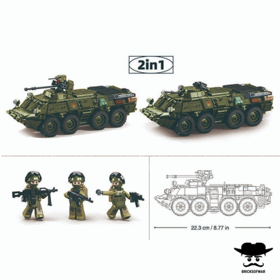 Конструктор SLUBAN M38-B1251 серия Армия. Российский бронетранспортер БТР