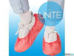 Бахилы UNITE "Стандарт" КРАСНЫЙ 2,5 гр, ПНД Размер 40*15 см 50 пар