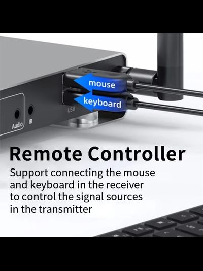 DE200KVM — Беспроводной удлинитель HDMI KVM, FullHD, до 200 м. Поддержка функции KVM.