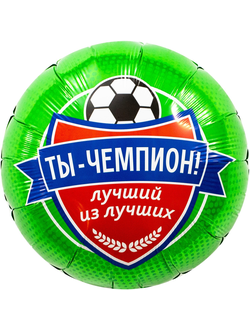 Шар 18"/46 см Круг "Футбол, ты чемпион!" Россия