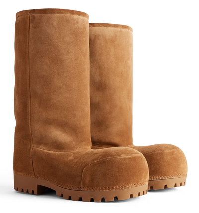 Balenciaga Alaska Fur High Boot Brown