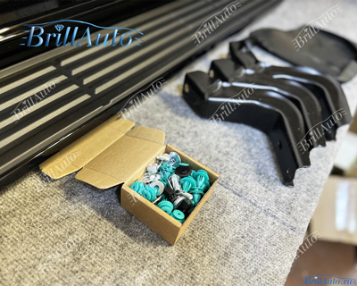 Подножки с подсветкой Toyota Land Cruiser 300 черные