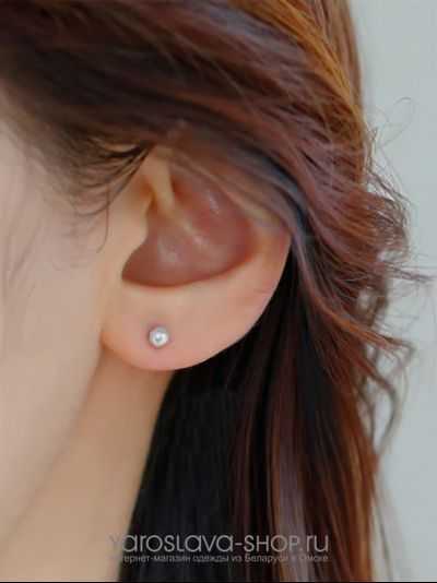 Серьги пусеты жемчужины