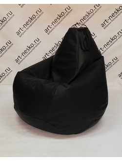 Кресло-мешок средняя Экокожа черная