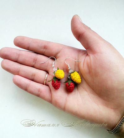 Серьги "Вкусные малинки".