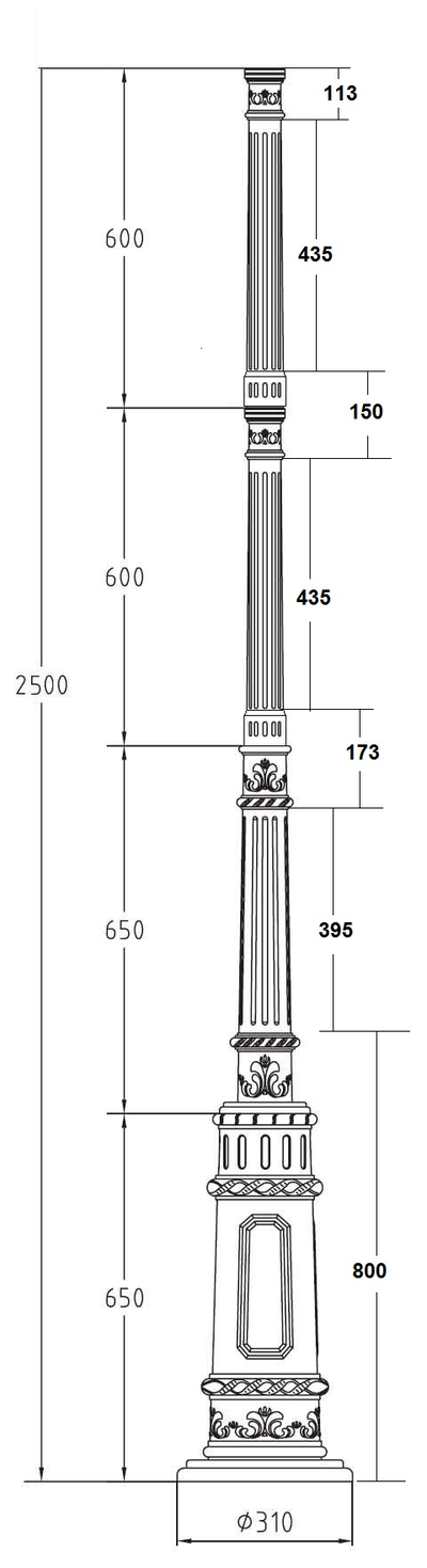 Парковая опора освещения Е7- 2500