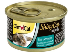 Консервы для кошек Gimcat ShinyCat из  цыпленка с креветками  70 грамм