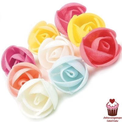 Вафельные цветы Розы 35 мм, 5шт.