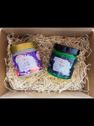 Подарочный набор| Пара  свечей  в стеклянных баночках