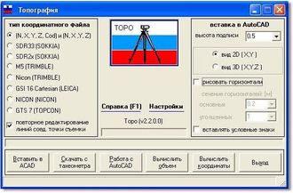 Геодезическая программа Топография (Topo)